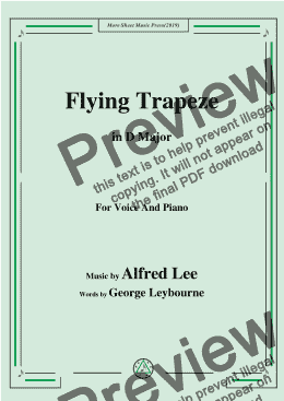 page one of Alfred Lee-Flying Trapeze,in D Major,for Voice and Piano