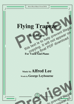 page one of Alfred Lee-Flying Trapeze,in G Major,for Voice and Piano