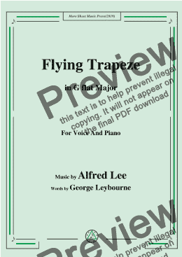 page one of Alfred Lee-Flying Trapeze,in G flat Major,for Voice and Piano