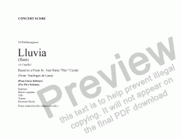 page one of Lluvia (a capella)(concert score)(revised)