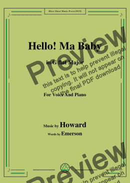 page one of Howard-Hello! Ma Baby,in G flat Major,for Voice and Piano