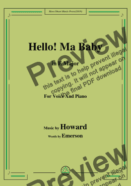 page one of Howard-Hello! Ma Baby,in E Major,for Voice and Piano
