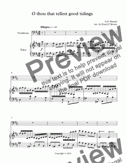 page one of O thou that tellest good tidings - Trombone