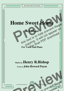 page one of Henry R. Bishop-Home Sweet Home,in F Major,for Voice and Piano