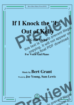 page one of Bert Grant-If I Knock the 'L' Out of Kelly,in G flat Major,for Voice and Piano