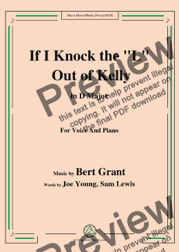 page one of Bert Grant-If I Knock the 'L' Out of Kelly,in D Major,for Voice and Piano