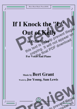page one of Bert Grant-If I Knock the 'L' Out of Kelly,in D flat Major,for Voice and Piano