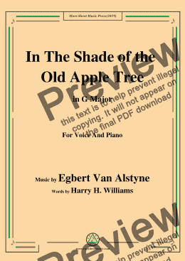page one of Egbert Van Alstyne-In The Shade of the Old Apple Tree,in G Major,for Voice &Pno