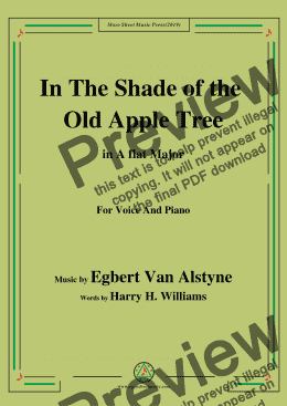 page one of Egbert Van Alstyne-In The Shade of the Old Apple Tree,in A flat Major,for Voice&Pno