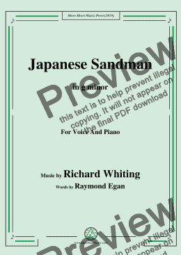 page one of Richard Whiting-Japanese Sandman,in g minor,for Voice and Piano