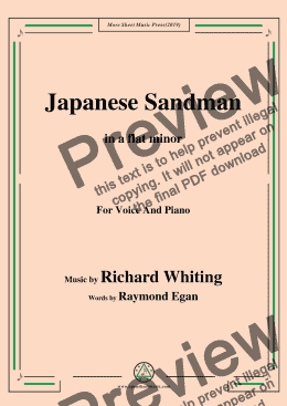 page one of Richard Whiting-Japanese Sandman,in a flat minor,for Voice and Piano