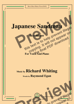 page one of Richard Whiting-Japanese Sandman,in e minor,for Voice and Piano