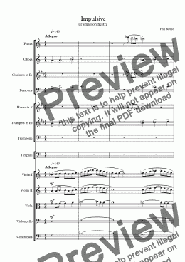 page one of Impulsive - A Work for Small Orchestra