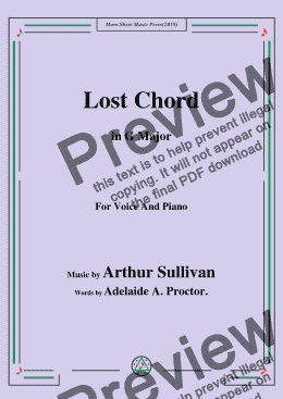 page one of Arthur Sullivan-Lost Chord,in G Major,for Voice and Piano