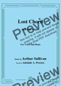 page one of Arthur Sullivan-Lost Chord,in B flat Major,for Voice and Piano