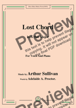 page one of Arthur Sullivan-Lost Chord,in G flat Major,for Voice and Piano