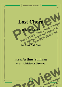 page one of Arthur Sullivan-Lost Chord,in E flat Major,for Voice and Piano