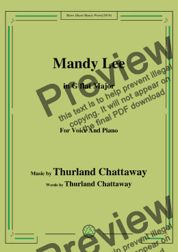 page one of Thurland Chattaway-Mandy Lee,in G flat Major,for Voice and Piano