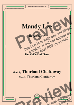 page one of Thurland Chattaway-Mandy Lee,in A Major,for Voice and Piano