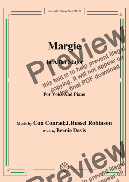 page one of Con Conrad;J. Russel Robinson-Margie,in A flat Major,for Voice and Piano