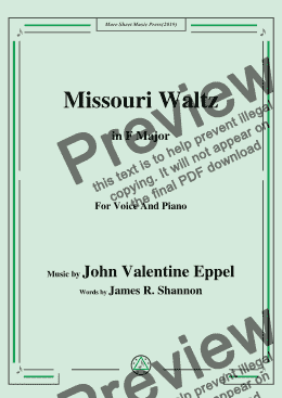 page one of John Valentine Eppel-Missouri Waltz,in F Major,for Voice and Piano
