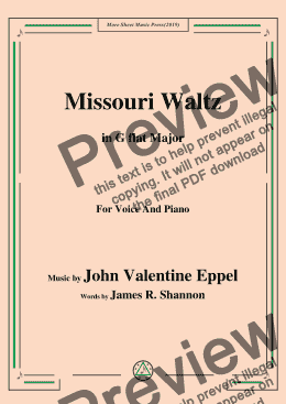 page one of John Valentine Eppel-Missouri Waltz,in G flat Major,for Voice and Piano