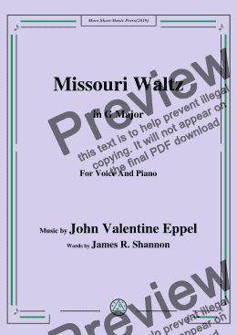 page one of John Valentine Eppel-Missouri Waltz,in G Major,for Voice and Piano