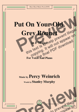 page one of Percy Wenrich-Put On Your Old Grey Bonnet,in F Major,for Voice and Piano