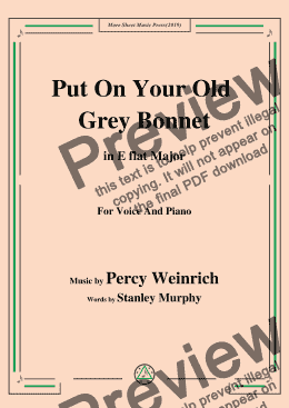 page one of Percy Wenrich-Put On Your Old Grey Bonnet,in E flat Major,for Voice and Piano