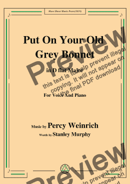 page one of Percy Wenrich-Put On Your Old Grey Bonnet,in D flat Major,for Voice and Piano