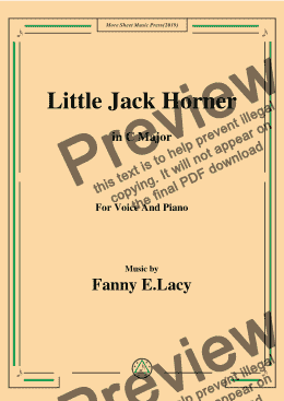 page one of Fanny E.Lacy-Little Jack Horner,in C Major,for Voice and Piano