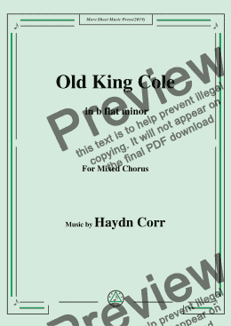 page one of Haydn Corri-Old King Cole,in b flat minor,for Mixed Chorus