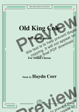 page one of Haydn Corri-Old King Cole,in f sharp minor,for Mixed Chorus