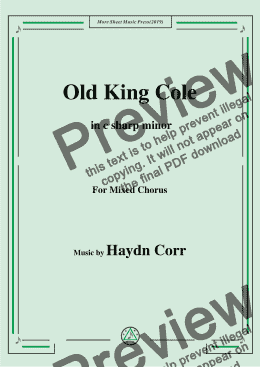 page one of Haydn Corri-Old King Cole,in c sharp minor,for Mixed Chorus