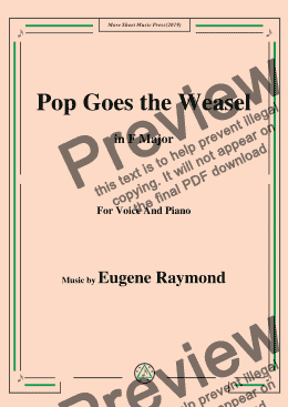 page one of Eugene Raymond-Pop Goes the Weasel,in F Major,for Voice and Piano
