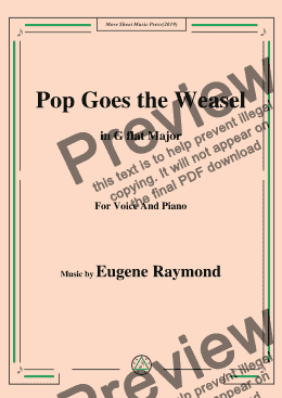 page one of Eugene Raymond-Pop Goes the Weasel,in G flat Major,for Voice and Piano
