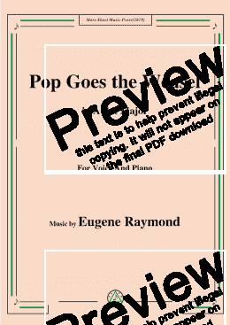 page one of Eugene Raymond-Pop Goes the Weasel,in A flat Major,for Voice and Piano 