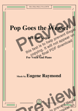 page one of Eugene Raymond-Pop Goes the Weasel,in E flat Major,for Voice and Piano