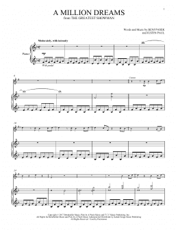 page one of A Million Dreams (from The Greatest Showman) (Clarinet and Piano)