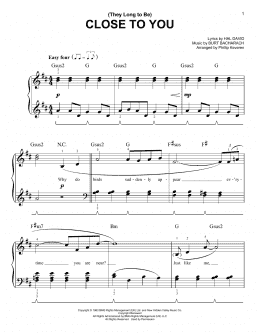 page one of (They Long To Be) Close To You (arr. Phillip Keveren) (Easy Piano)