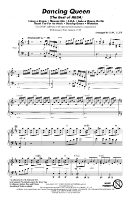 page one of Mamma Mia! - Highlights from the Movie Soundtrack (arr. Mac Huff) (SATB Choir)