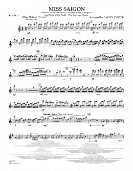 page one of Miss Saigon (arr. Calvin Custer) - Flute 1 (Full Orchestra)