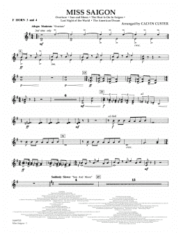 page one of Miss Saigon (arr. Calvin Custer) - F Horn 3 & 4 (Full Orchestra)