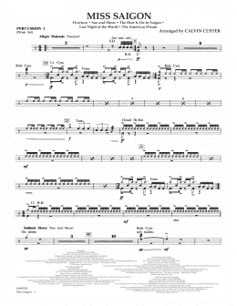 page one of Miss Saigon (arr. Calvin Custer) - Percussion 1 (Full Orchestra)