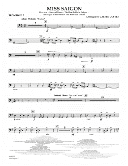 page one of Miss Saigon (arr. Calvin Custer) - Trombone 3 (Full Orchestra)