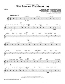 page one of Give Love on Christmas Day (arr. Mark Brymer) - Guitar (Choir Instrumental Pak)
