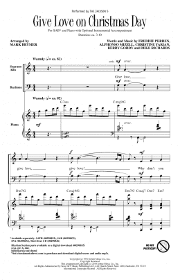 page one of Give Love On Christmas Day (arr. Mark Brymer) (SAB Choir)