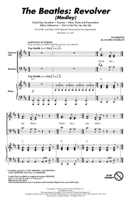 page one of The Beatles: Revolver (Medley) (arr. Alan Billingsley) (SAB Choir)
