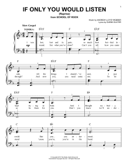 page one of If Only You Would Listen (Reprise) (from School of Rock: The Musical) (Easy Piano)