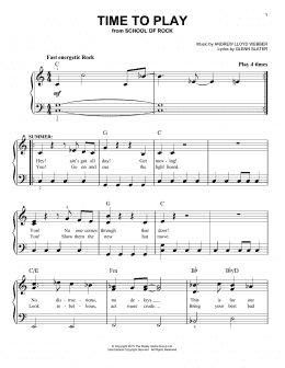 page one of Time To Play (from School of Rock: The Musical) (Easy Piano)